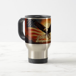 Mug De Voyage 4 juillet – Hommage majestueux à l'aigle et aux fe