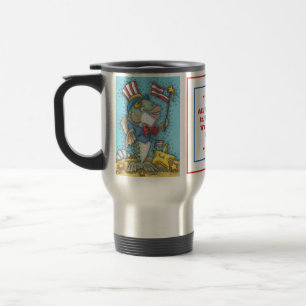 Mug De Voyage 4 juillet POISSON PATRIOTIQUE ET BOUE DE VOYAGE ST