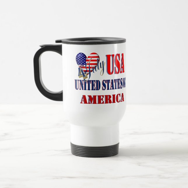 Mug De Voyage 4 juillet USA T-Shirt Classic Round Sticker Coff (Gauche)