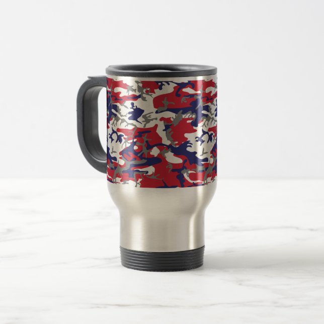 Mug De Voyage 4th of July, Independence day, Camouflage Gray (Devant gauche)