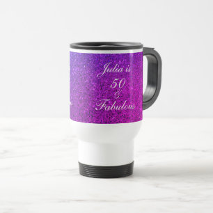 Mug De Voyage 50 Fabuleux Cadeau Anniversaire rose Parties scint