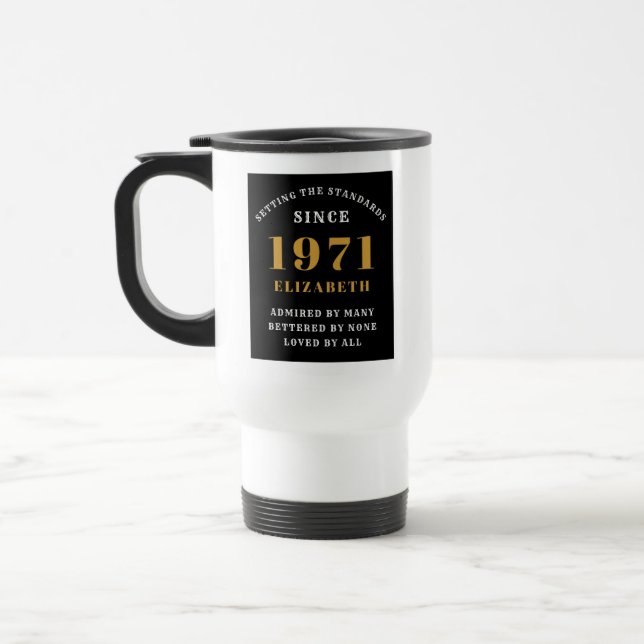 Mug De Voyage 50e anniversaire 1971 Black Gold pour sa personnal (Gauche)
