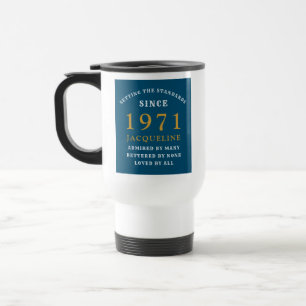 Mug De Voyage 50e anniversaire 1971 Blue Gold pour sa personnali
