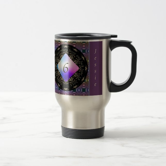 Mug De Voyage 6e anniversaire de Mariage Amethyst (Droit)