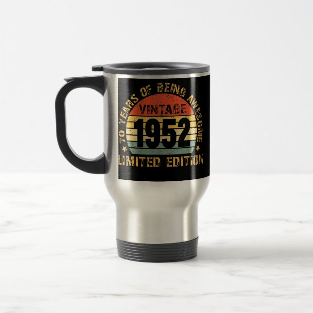 Mug De Voyage 70 ans Décorations d'anniversaire Hommes 70e Anniv (Gauche)