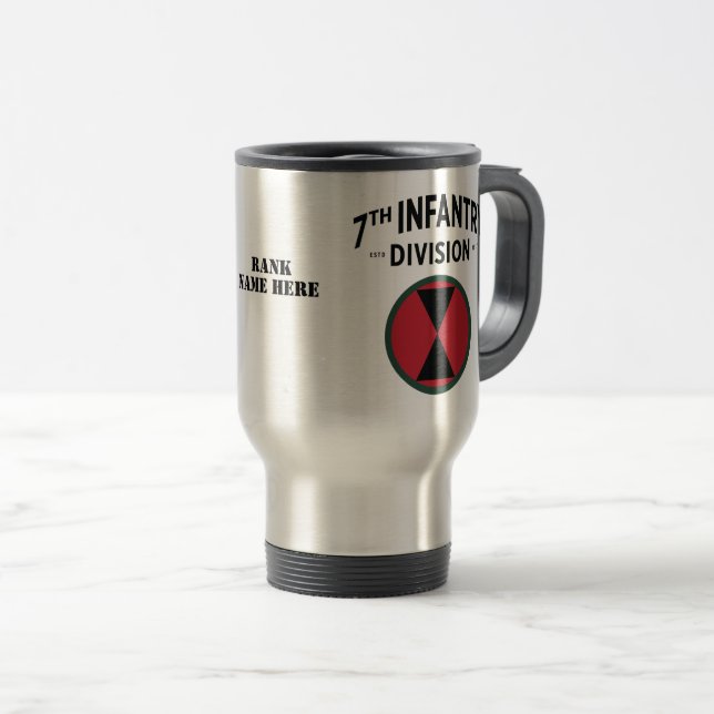 Mug De Voyage 7e division d'infanterie Badge (Devant droit)