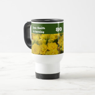 Mug De Voyage 80e anniversaire Bright Yellow Flower Photo Floral
