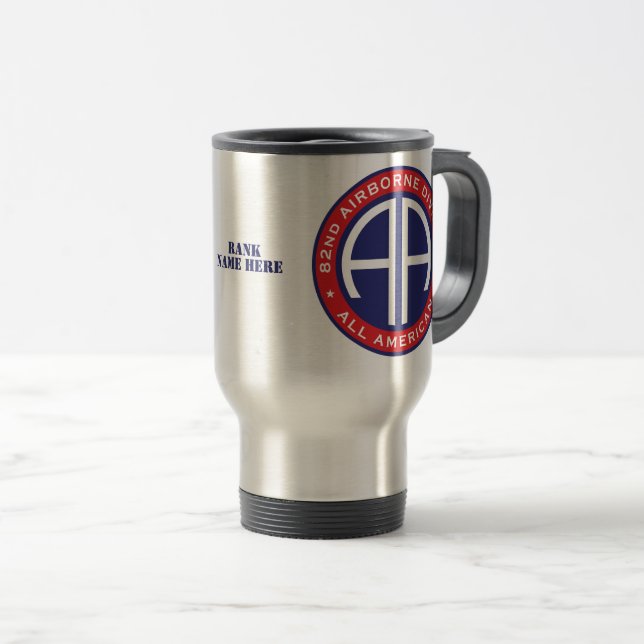 Mug De Voyage 82e division aéroportée Tous personnalisables amér (Devant droit)