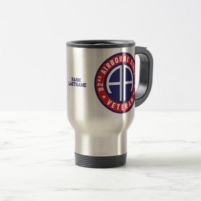 Mug De Voyage 82e division aéroportée "vétéran" sur mesure (Devant droit)