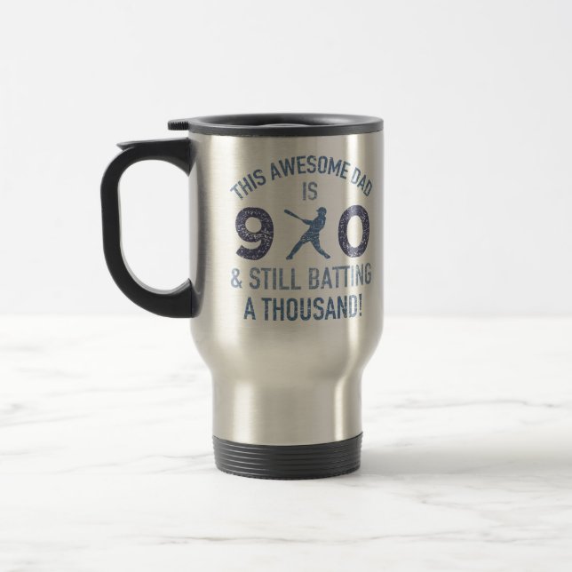 Mug De Voyage 90e anniversaire de baseball papa (Gauche)