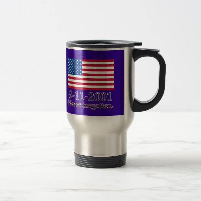 Mug De Voyage 9-11-2001 T-shirts non jamais oubliés, boutons (Droit)