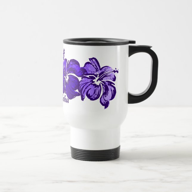 Mug de voyage à l'aquarelle Hibiscus (Droite)