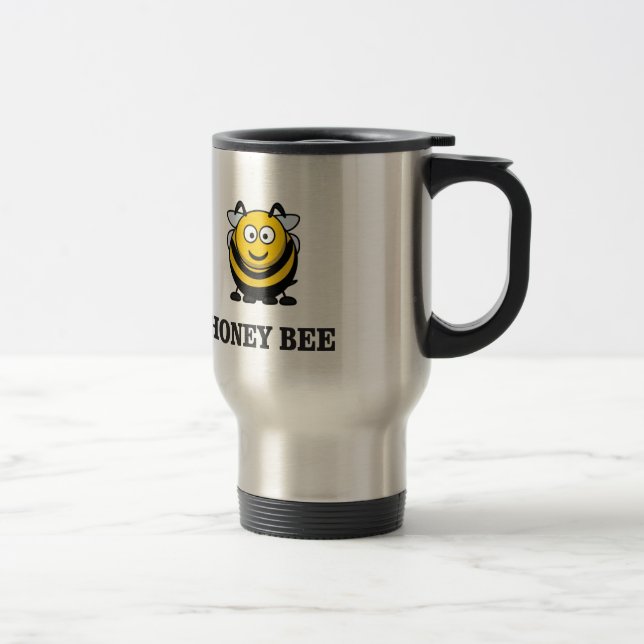 Mug De Voyage abeille de miel en jaune (Droit)