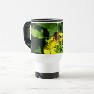Mug De Voyage Abeille sur Fleurs Jaunes