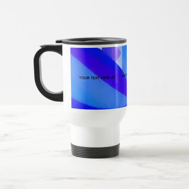 Mug De Voyage Abrégation géométrique de la vague bleue (Gauche)