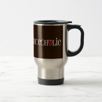 Mug De Voyage Accro du chocolat, amant de chocolat avec le coeur