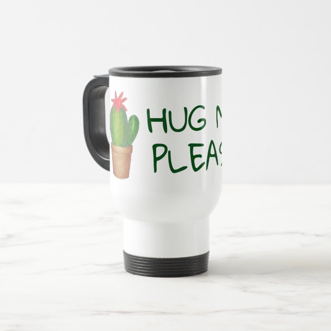 Mug De Voyage Accrochez-moi S'il vous plaît Prickly Green Cactus (Devant gauche)