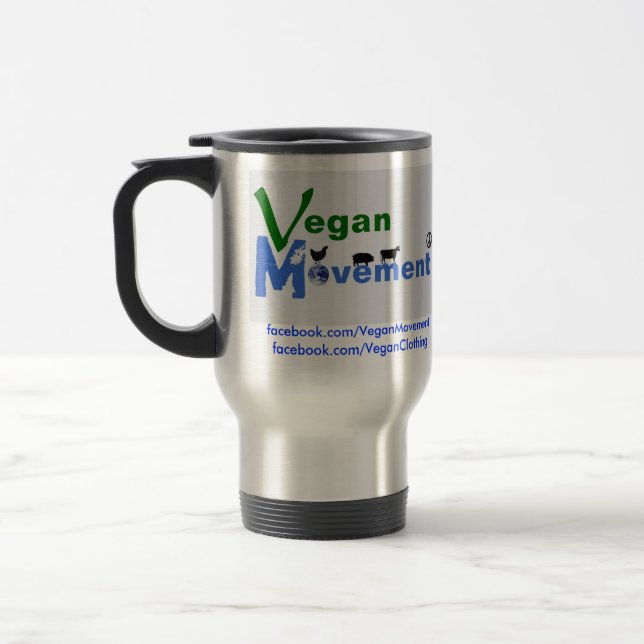 Mug De Voyage Acier inoxydable de mouvement végétalien (Gauche)