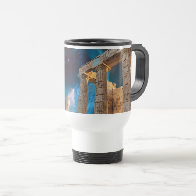 Mug De Voyage Acropole du Parthénon La Grèce rencontre l'espace (Devant droit)