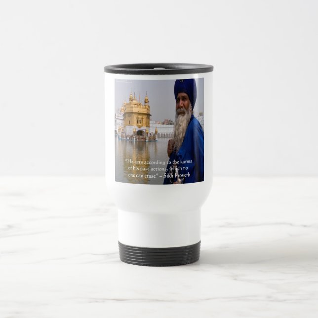 Mug De Voyage Actions sikh/Proverbe karma (Centre)