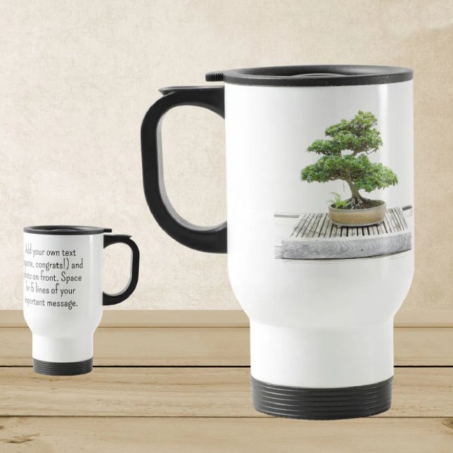 Mug De Voyage Add Photo Bonsai Tree 15oz Family Gift Keepsake (Créateur téléchargé)