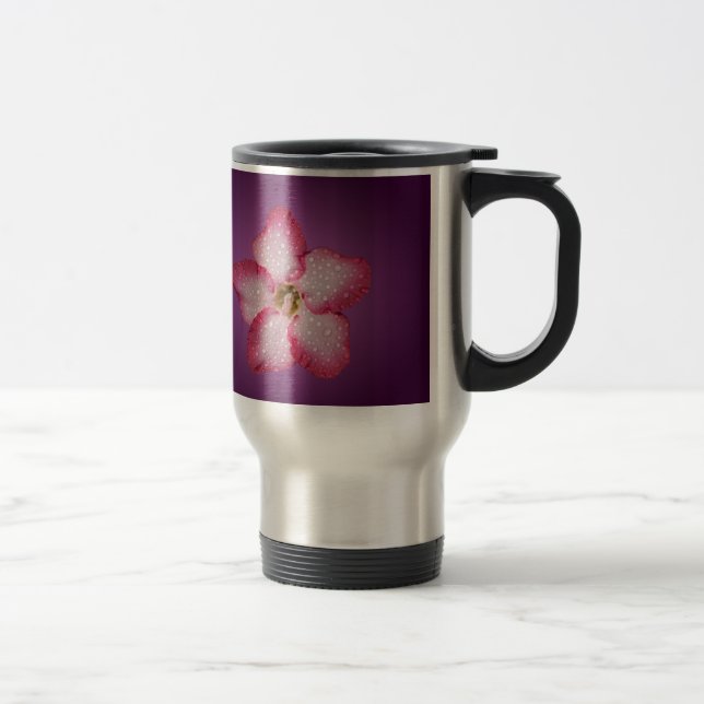 Mug De Voyage Adénium Fleur Rose Flore Dégradé Violet (Droit)