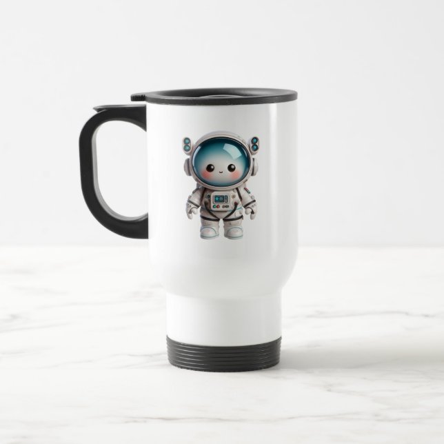 Mug De Voyage Adorable ami de l'espace dans l'engrenage futurist (Gauche)