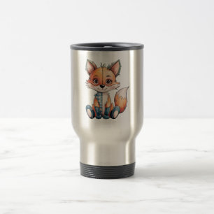 Mug De Voyage Adorable aquarelle Floral Patchwork Fox