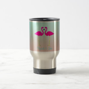Mug De Voyage Adorable Flamants roses Roses Dans L'Amour Personn