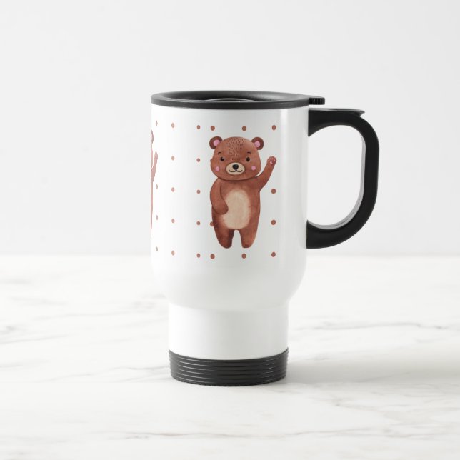 Mug De Voyage Adorable points d'ours mignon motif fils chic (Droite)