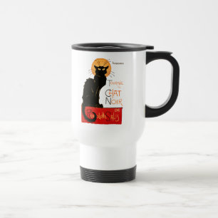 Mug De Voyage Affiche Classique Chat Noir de Steinlen en Noir