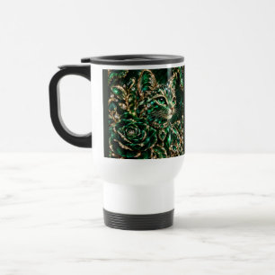 Mug De Voyage Affiche de chat bijou émeraude
