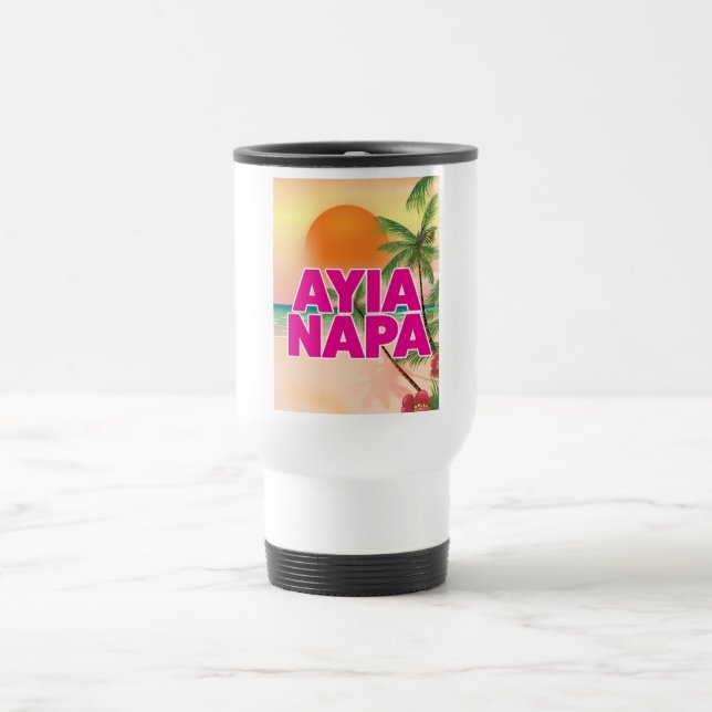 Mug De Voyage Affiche de vacances d'Ayia Napa (Centre)