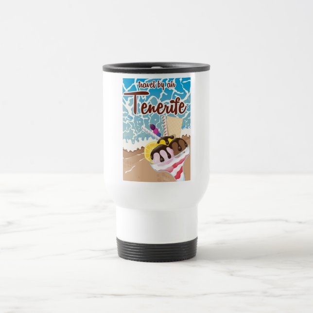 Mug De Voyage Affiche de voyage de bande dessinée de glace de Te (Centre)