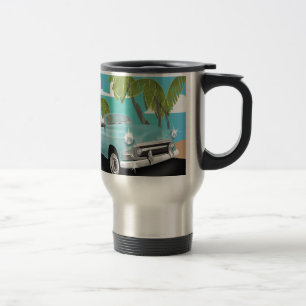 Mug De Voyage Affiche de voyage de voiture Cuba vintage
