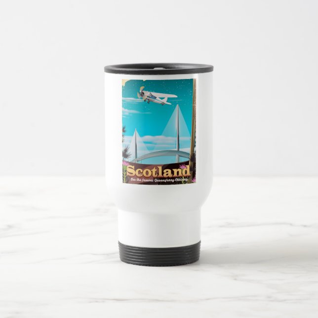 Mug De Voyage Affiche de voyage Queensferry Crossing Écosse (Centre)