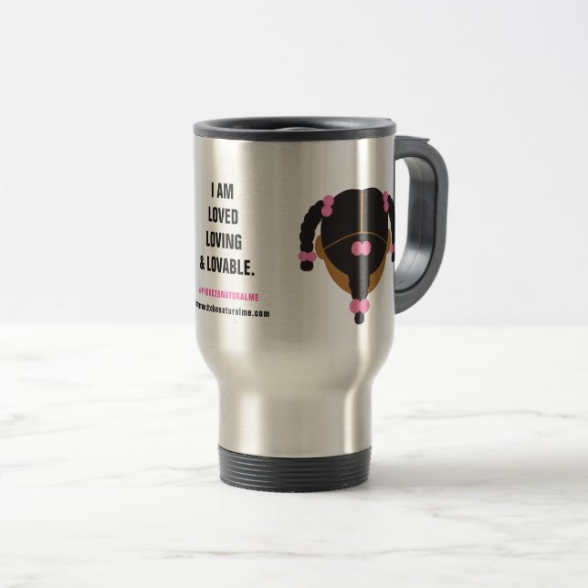 Mug De Voyage Affirmation de #Proud2BNaturalMe (Devant droit)