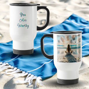 Mug De Voyage Affirmation positive   Je suis digne de l'amour