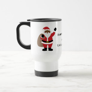 Mug De Voyage Afro-Américain Père Noël Thermal Tumbler Travel Mu
