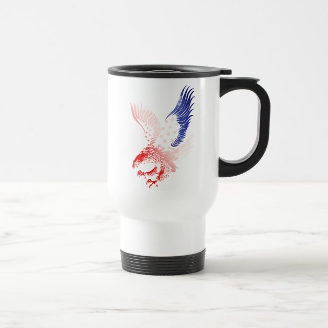 Mug De Voyage Aigle de drapeau américain patriotique (Droite)