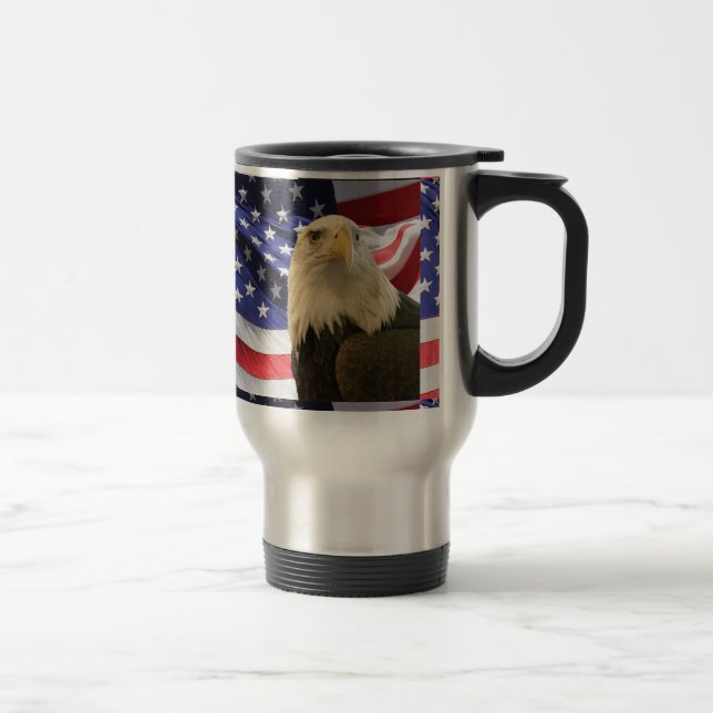 Mug De Voyage Aigle et drapeau américains (Droit)