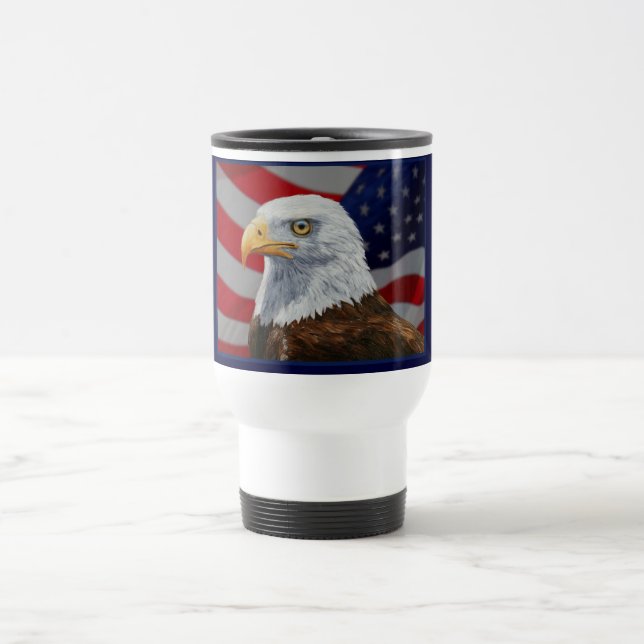 Mug De Voyage Aigle et drapeau américains (Centre)