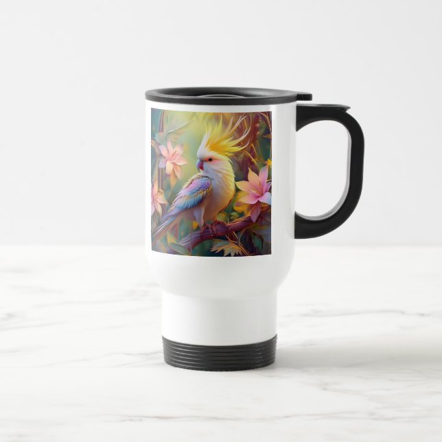 Mug De Voyage Aile Iridescente Cockatiel Imaginaire Oiseau (Droite)