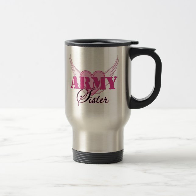 Mug De Voyage Ailes de soeur d'armée (Droit)