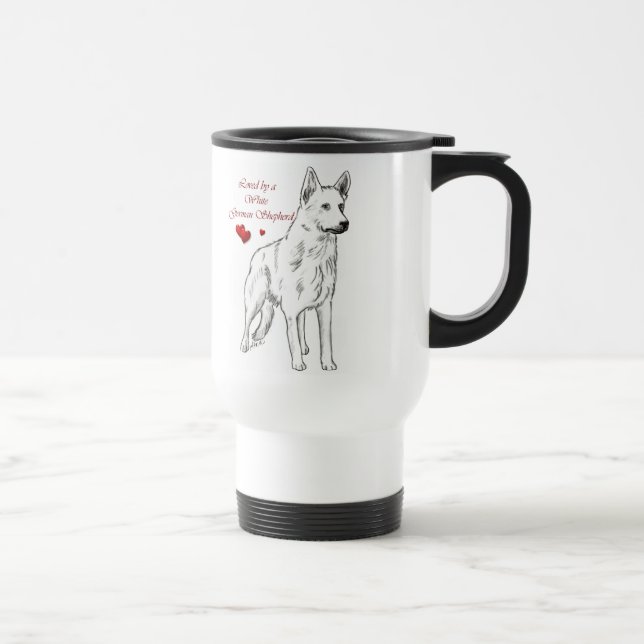 Mug De Voyage Aimé Par Un Berger Allemand Blanc (Droite)