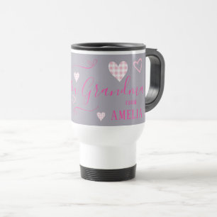 Mug De Voyage Aimez-vous Grand-mère Buffle Rose Coeurs Coeurs