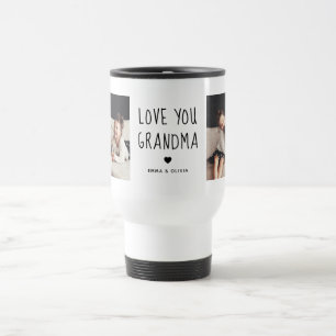Mug De Voyage Aimez-vous grand-mère   Texte manuscrit de deux ph