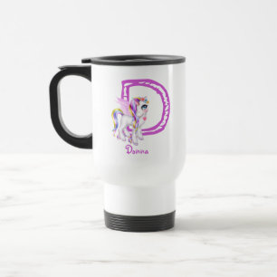 Mug De Voyage Ajouter le nom initial à Unicorn Alicorn Girls Kaw