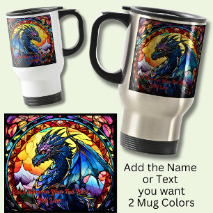 Mug De Voyage Ajouter un nom ou un texte, Dragon en verre tendu