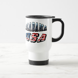 Mug De Voyage Alabama Photo et USA Flag Font
